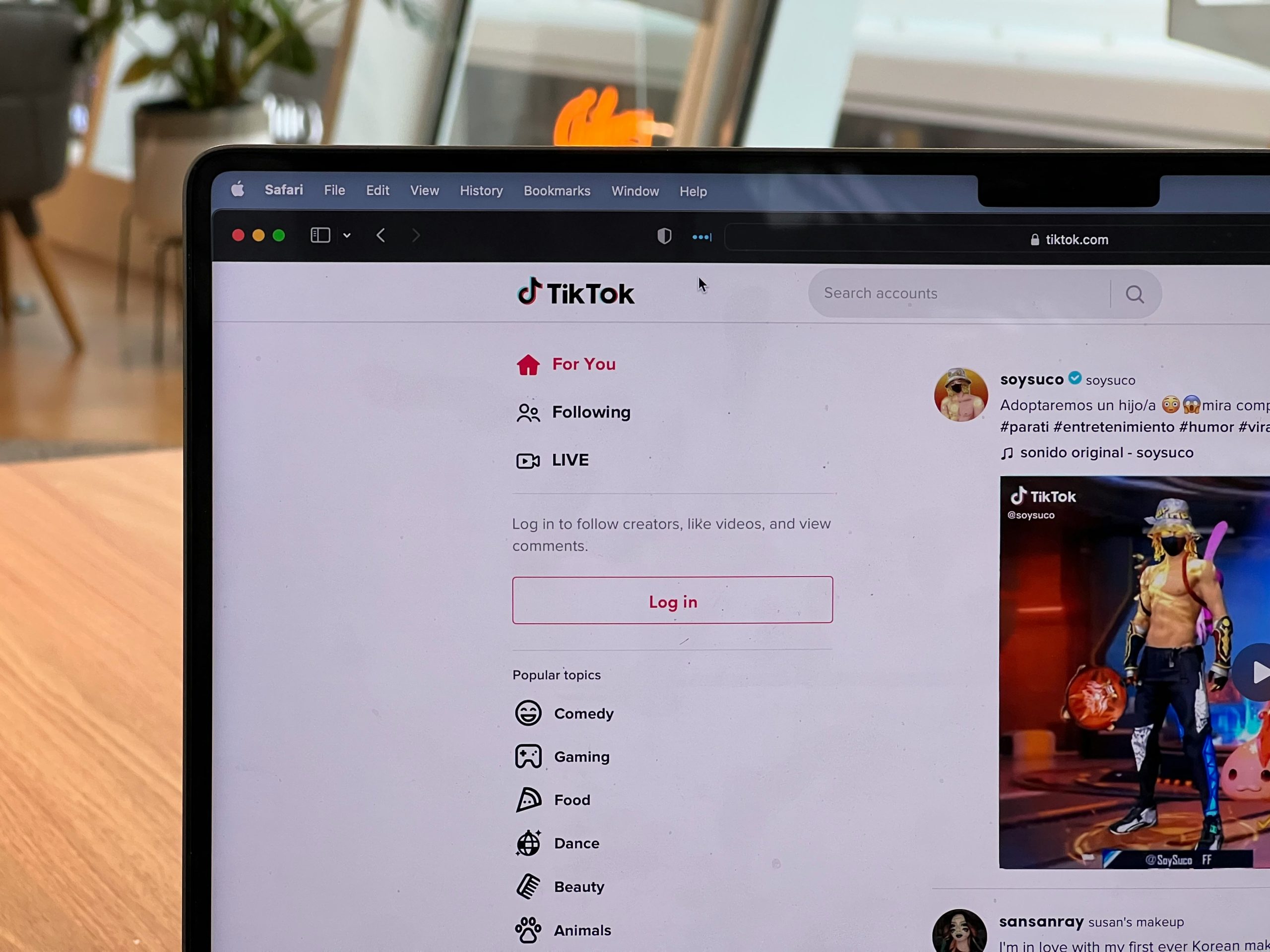 tiktok homepage